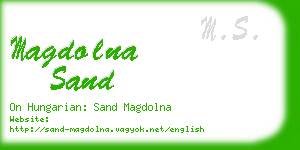 magdolna sand business card